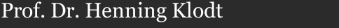 Prof. Dr. Henning Klodt