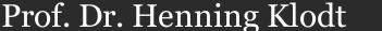 Prof. Dr. Henning Klodt